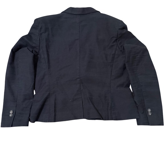 Brooks Brothers Petite Blazer Navy Blue Textured One Button Career Women 14P - Picture 7 of 8